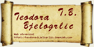 Teodora Bjelogrlić vizit kartica